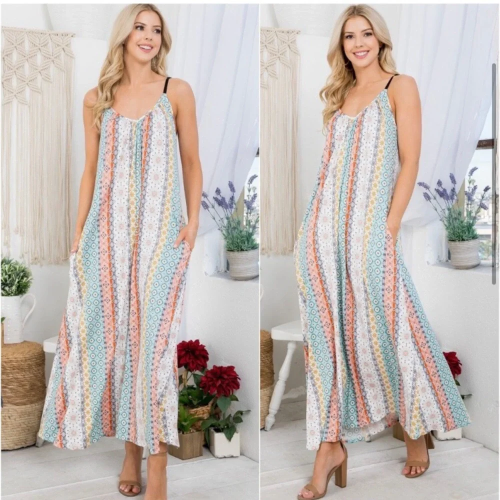 🎉LAST ONE🎉Butter soft boho print women’s dress - Picture 2 of 5